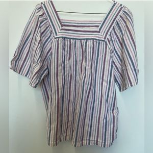 🌻Striped Gap boxy top Women's size Large